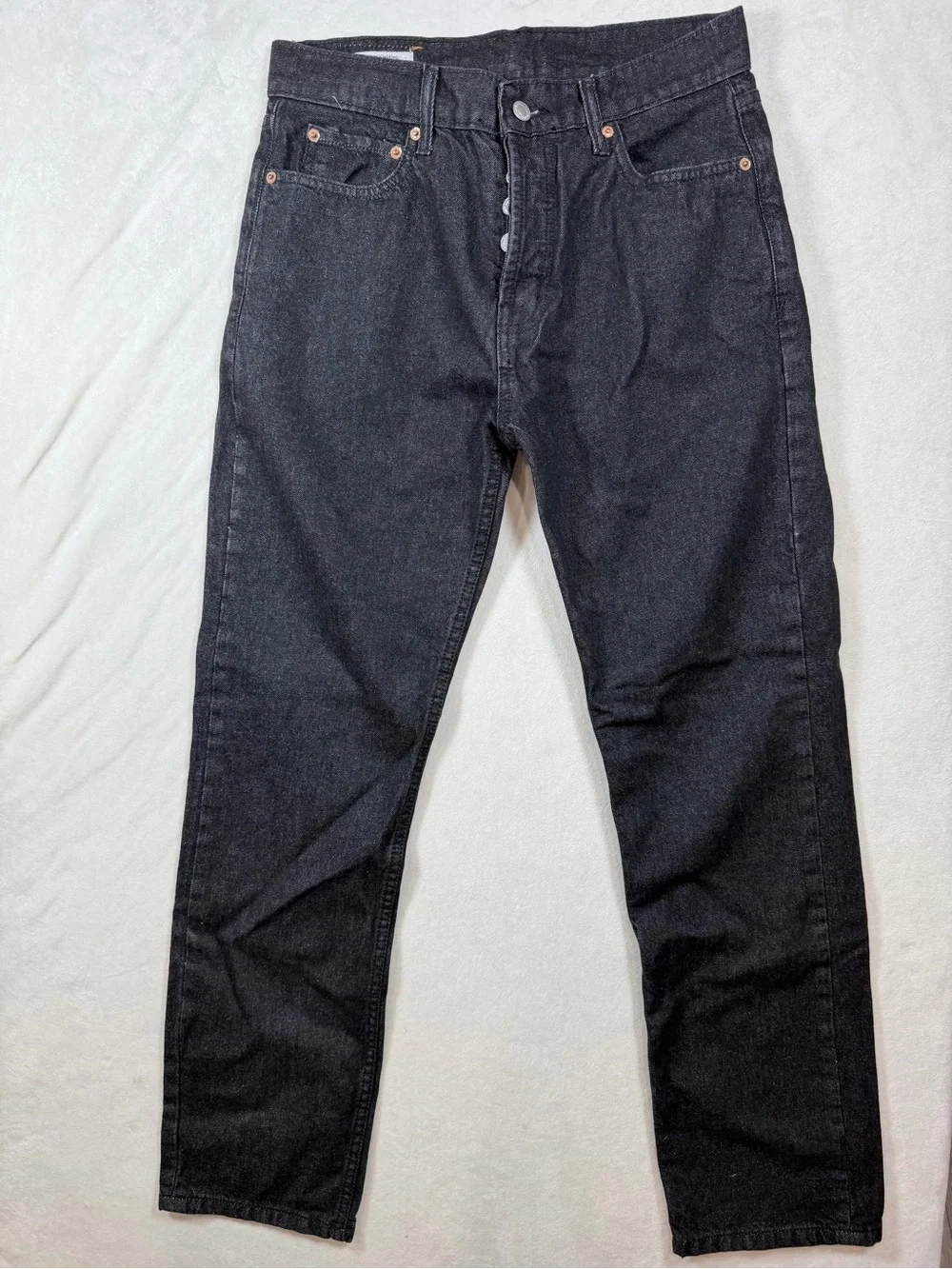 New Levi's Big E 501 32W 30L Black Slim Straight Jeans Original